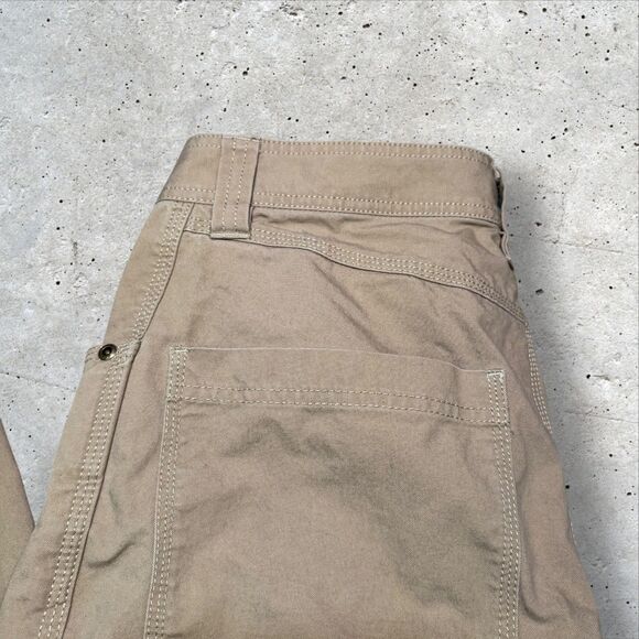 L.L.Bean Men’s Canvas Work Pants Tan 33x32 Reinforced Knees Utility Pockets - Picture 4 of 13